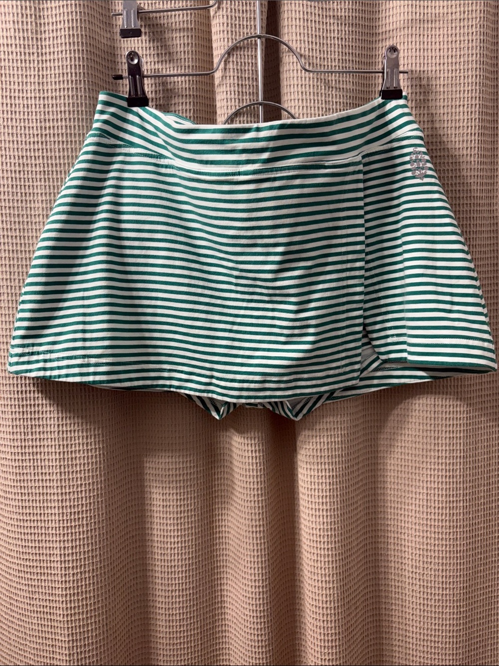 Free People Green & White Striped Skort